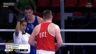 Martın Mcdonagh🔴(IRL) 🆚 Peter Rumenov Belberov🔵(BUL) At the 2024 world olympıc qualifiers +92kg