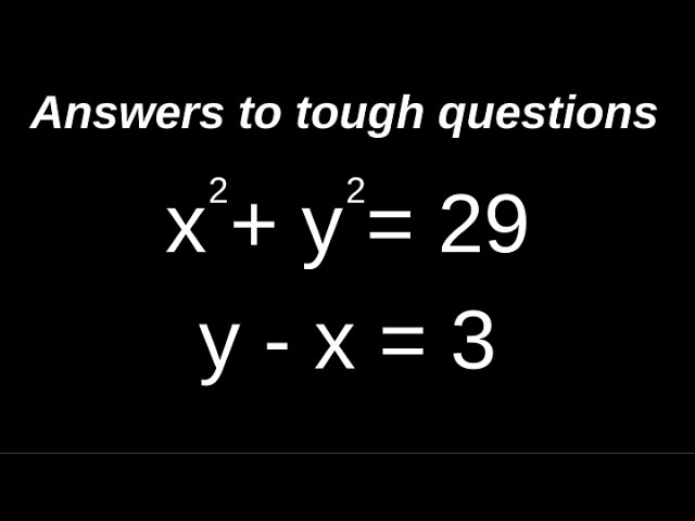 Solving Simultaneous Linear And Quadratic Equations