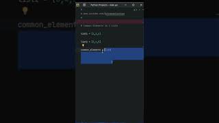 How to find Common Elements from 2 list using set and operation in Python? #python #shorts #coding