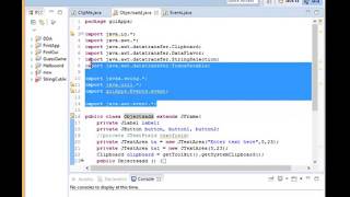 Copy, delete clear, paste java gui application