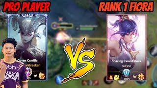 Pro Player on CAMILLE VS Rank 1 FIORA - League of Legends Wild Rift Camille Gameplay