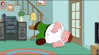 Peter griffin comically falls down a flight of stairs