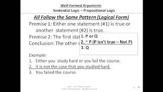03-3-12-13 Logic Form - Patterns of Sentential or Propositional Logic
