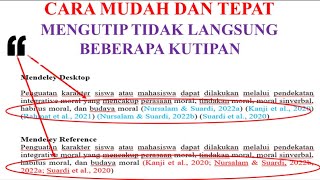 KUTIPAN TIDAK LANGSUNG DENGAN BEBERAPA KUTIPAN