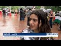 Pro-Palestinian protesters march down Franklin Street and onto UNC's campus