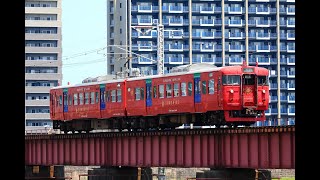 大淀川橋梁を通過する713系（2024.8.02）