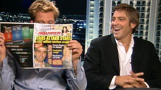 Ocean's 11: Brad Pitt PRANKS George Clooney Mid-Interview! (Flashback)