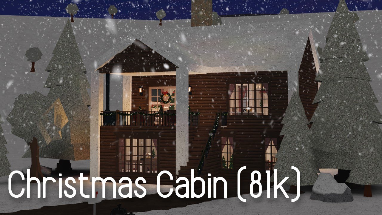 Bloxburg Speedbuild Christmas Cabin 81k Youtube