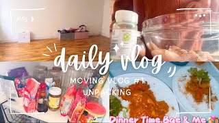 MOVING VLOG #1 |•UNPACKING|•DAILY VLOG |•COSY DAY |