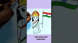 independence day special drawing | bharat mata drawing | art with anu |