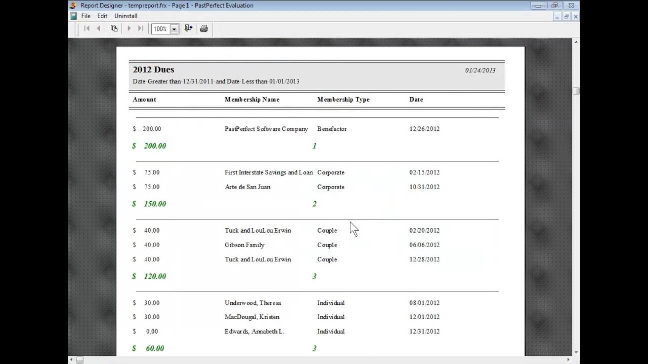 Report Grouping Youtube