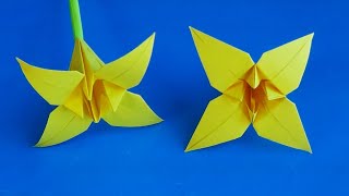 Origami for beginners Iris flower How to make paper flowers with your own hands