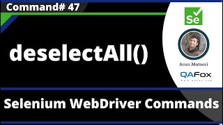 deselectAll() Command - Selenium WebDriver