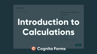 Introduction to Calculations