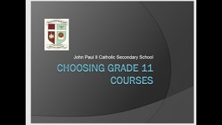 Choosing grade 11 courses 2022