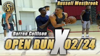 NBA Open Gym Russell Westbrook and Darren Collison go at it
