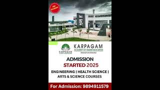 Admission Open | Karpagam College of Engineering #collegeadmissions #karpagamuniversity #KCE #kahe