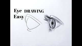 How to draw an eye/eyes easy(side view) Eye drawing easy step by step tutorial for beginners