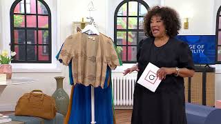 LOGO Lavish by Lori Goldstein Eyelet Lace Cropped Jacket on QVC