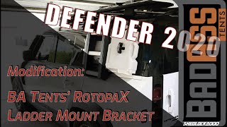 Installing BA Tents’ Awesome RotopaX Ladder Mount Bracket on a new Defender 110.