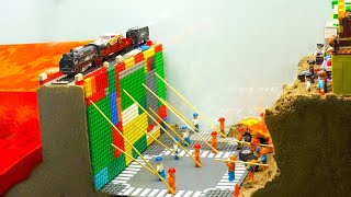 Dam Breach Experiment - Massive Failure of NEW LEGO Dam & Railway collapse near Lego City