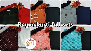 Rayon kurti combo sets😍