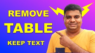 How To Remove Table In Word Without Removing Text