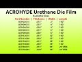 acrohyde urethane die film no more die marks