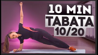 10 MIN TABATA Full Body Cardio HIIT Workout At Home  - No Equipment