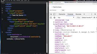 JavaScript Exercise Local Storage Task List : JavaScript DOM Element Selection