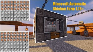 ✔️SIMPLE 1.16+ AFK CHICKEN FOOD FARM TUTORIAL For Minecraft Java Edition (Super Compact \u0026 Efficient)