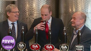 Prince William's near miss as beer cask explodes during brewery visit