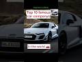 top10 famous car company inthe world #trend #youtubeshorts