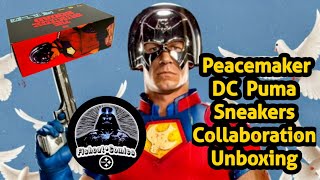 Peacemaker DC Comics Puma Suede Sneakers Collaboration.