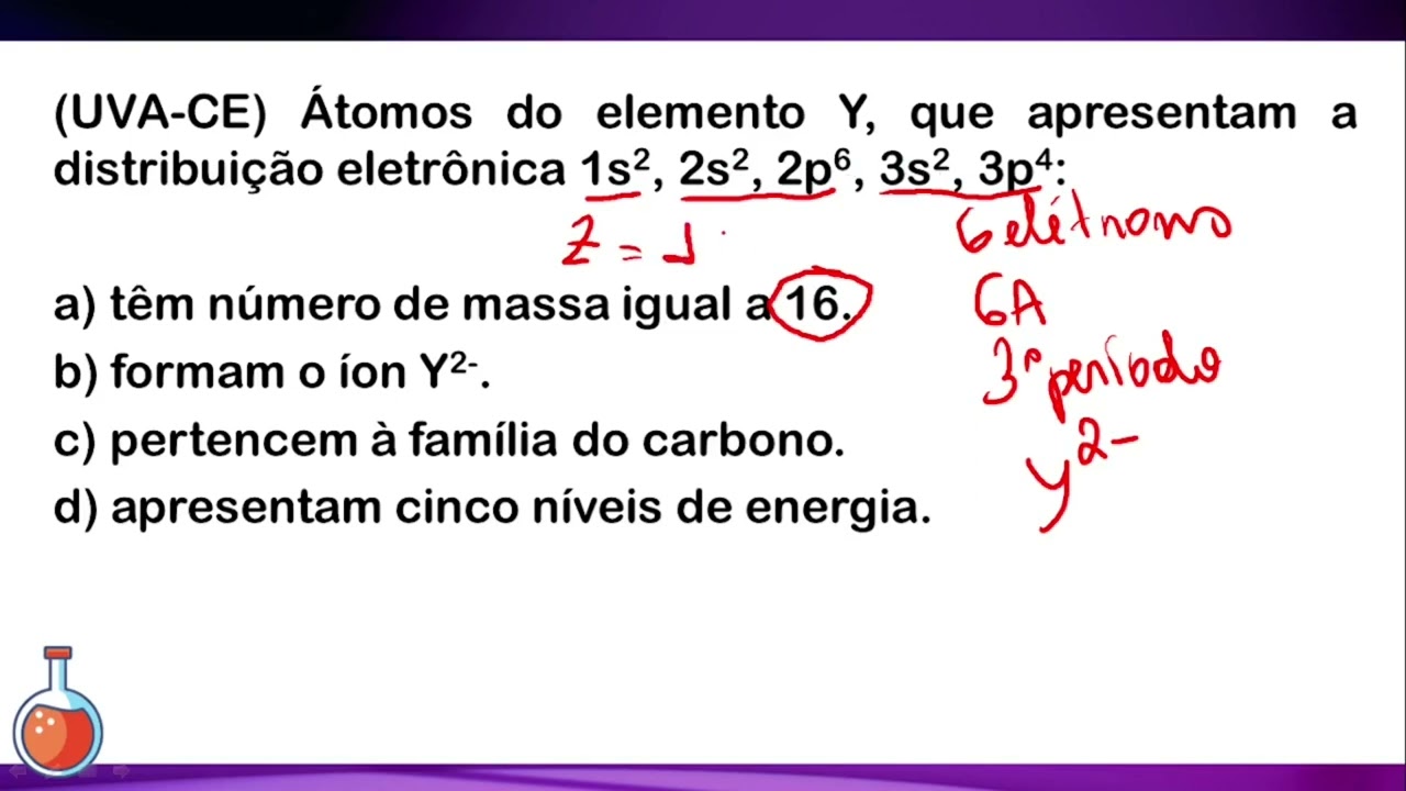 (UVA-CE) Átomos Do Elemento Y, Que Apresentam A Distribuição Eletrônica ...