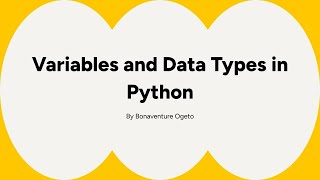 Variables & Data Types in Python