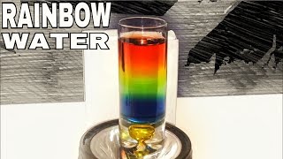 Rainbow water Density experiment Sugar water