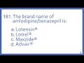 Top 200 Drugs Practice Test Question - The brand name of amlodipine benazepril is (PTCB PTCE Prep)