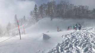 日本自助滑雪之滑雪時會遇到什麼樣的天氣？2018.12.28 大風的岩手縣安比高原滑雪場 攝影時間11:00