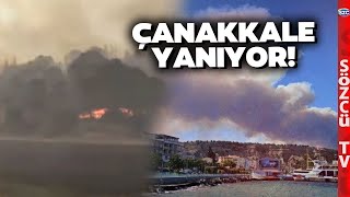 Çanakkale'de Yürekleri Ağza Getiren Yangın! Dumanlar Gökyüzünü Kapladı