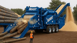World's Fastest shredder & wood chipper tree demolitions crushing | Stump removal machine #38