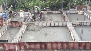 Amazing Construction Biggest Concrete Foundation Using Ready Mixed Concrete - Build \u0026 House