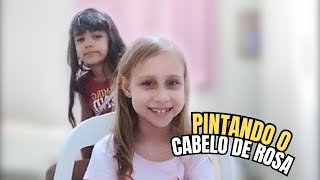 PINTANDO O CABELO DE ROSA #pintandoocabelo #cabelorosa