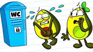 Vegetable's BIG BATHROOM PROBLEM || Funny Toilet Fails by Avocado Couple