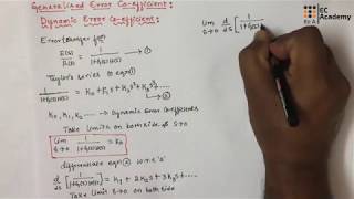 #171 Dynamic Error coefficients(Generalised Error Coefficients)\u0026Generalised error series||EC Academy