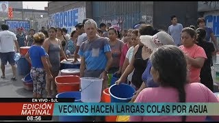 Vecinos afectados de SJL por rotura de tubería tendrán agua a partir de las 4 p.m.