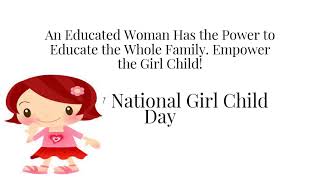 National Girl child day 24th january/Girld child day/girl child