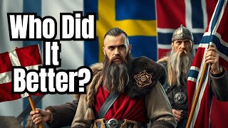 Differences between Norwegian, Swedish and Danish Vikings