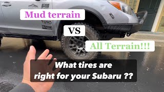 Off-road subaru crosstrek build series part 3: the truth about MT and AT tires on your Subaru