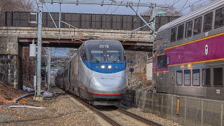 Amazing MBTA \u0026 Amtrak Train Action @ Canton Junction!! (1/29/25)